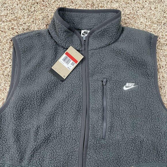 Nike Sportswear Club Men's Fleece Brushed Winterized Zip  Vest Gray, Size Large - Picture 5 of 14